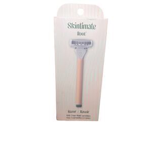 Skintimate Root Razor with 2 Cartridges Pink‎ Handle Easy Grip
